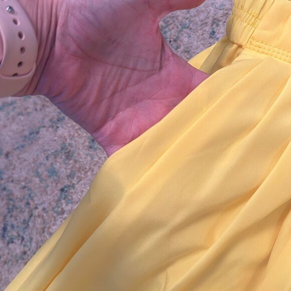 NWT J. Crew Pleated Pull On Bright Yellow Midi Skirt 00 - Picture 3 of 7